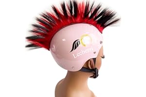 Lecherri Mohawk for Helmet Decoration Helmet Hawk Accessories 1PC for Motorcycle Bicycle Ski Hair Patches Reusable Design(Helmet Not Included)