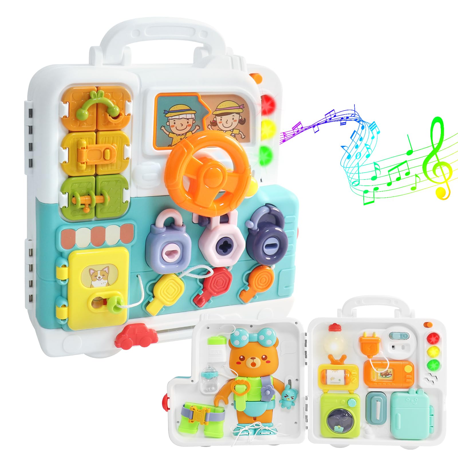 Photo 1 of VIESMUMU Toddler Busy Board for Ages 1-3, Baby Busy Board for Toddlers 3, Educational Toys for 1 2 3 4 5 Year Old, Baby Musical Toy for 3 + Year Old, Boys Girls Birthday Gift