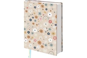 QRZIQRZ Rainbow Floral Paperback Book Covers, Adjustable Book Cover for Hardcover Bible Novels, Washable Book Protector with Bookmark, Book Covers for Soft Cover Books, Book Lovers Gifts