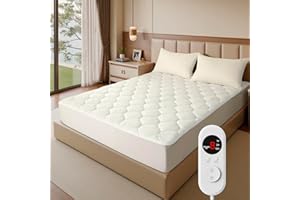 SOHTOPHO Heated Mattress Pad Twin Size - Electric Mattress Pad, Soft Blanket, Bed Warmer Heater Sheets, 8 Heating Settings,1/2/10 Hours Auto Shut Off, Overheat Protection, 39" x 75" Ellipse White