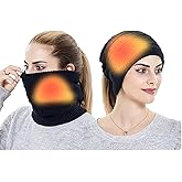 2 in 1 USB Heated Hat Winter Knitted Hat Running Hats Fleece Skull Cap Neck Warmer Circle Loop Scarf for Women
