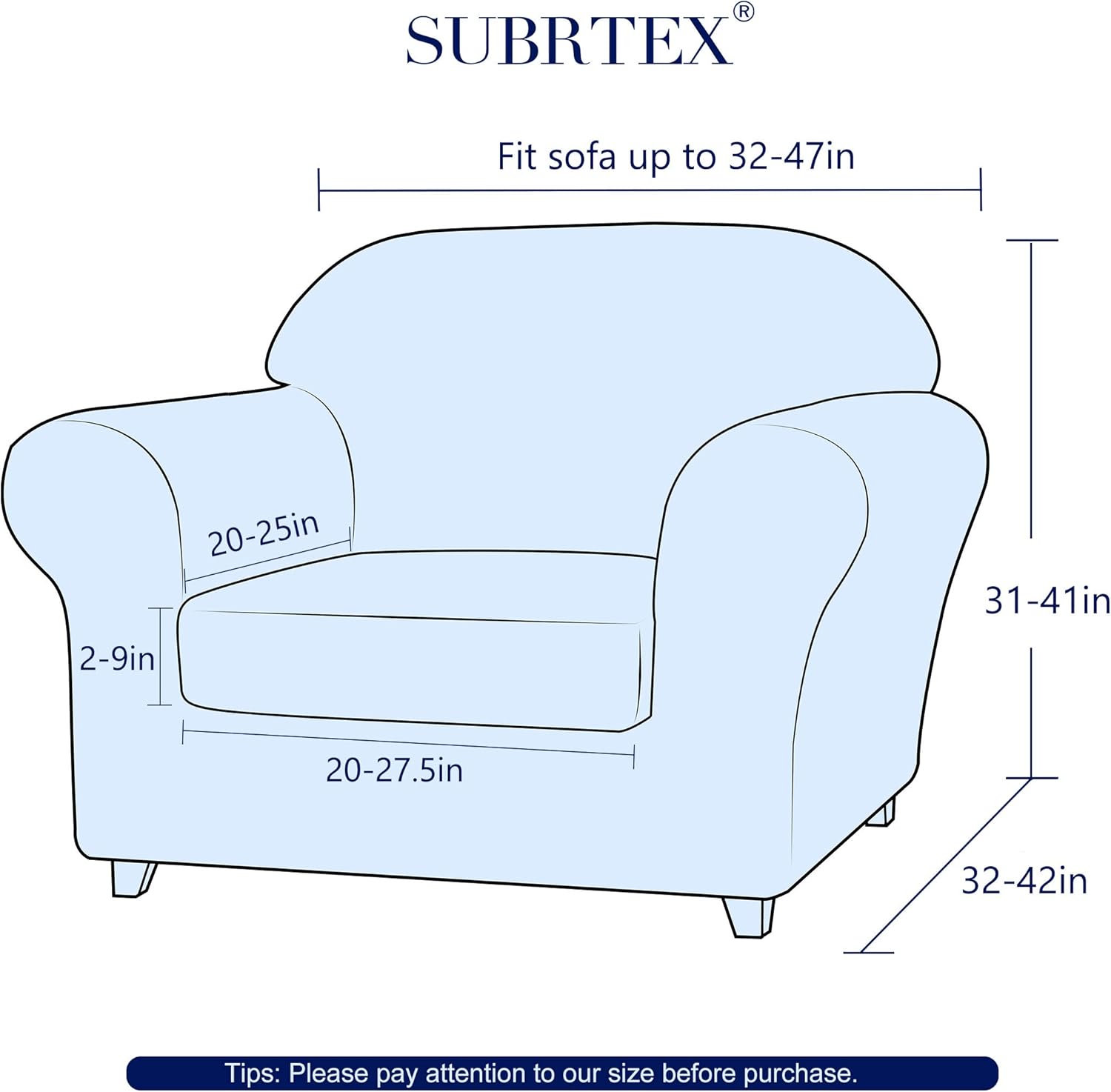 subrtex Sofa Slipcover 2-Piece Jacquard Damask Couch Cover with Seat Cushion Stretch Furniture Protector for Armchair in Living Room for Kids, Pets (Small,Linen): Home & Kitchen