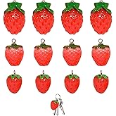 KGCGJVB 12Pcs Strawberry Beads Charms for Jewelry Making 3D Resin Fruit Pendants Glass Charm Ornaments for Bracelet Necklace DIY Craft Accessories Shortcake Berry Bracelets and Pendants