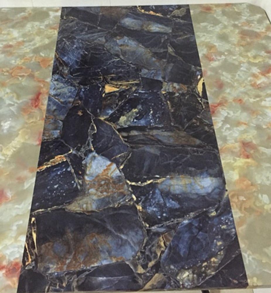 Moyishi Sapphire Granite Look Marble Gloss Film Vinyl Self Adhesive Counter Top Peel and Stick Wall Decal 24''x79'' - Image 4