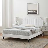 Modway MOD-6920-WHI Sienna Performance Velvet King Platform Bed, White