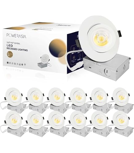 LEDIARY 6 Pack Gimbal LED Recessed Lights 6 Inch - 5CCT Adjustable, IC Rated, Slim Canless Downlight - View #6