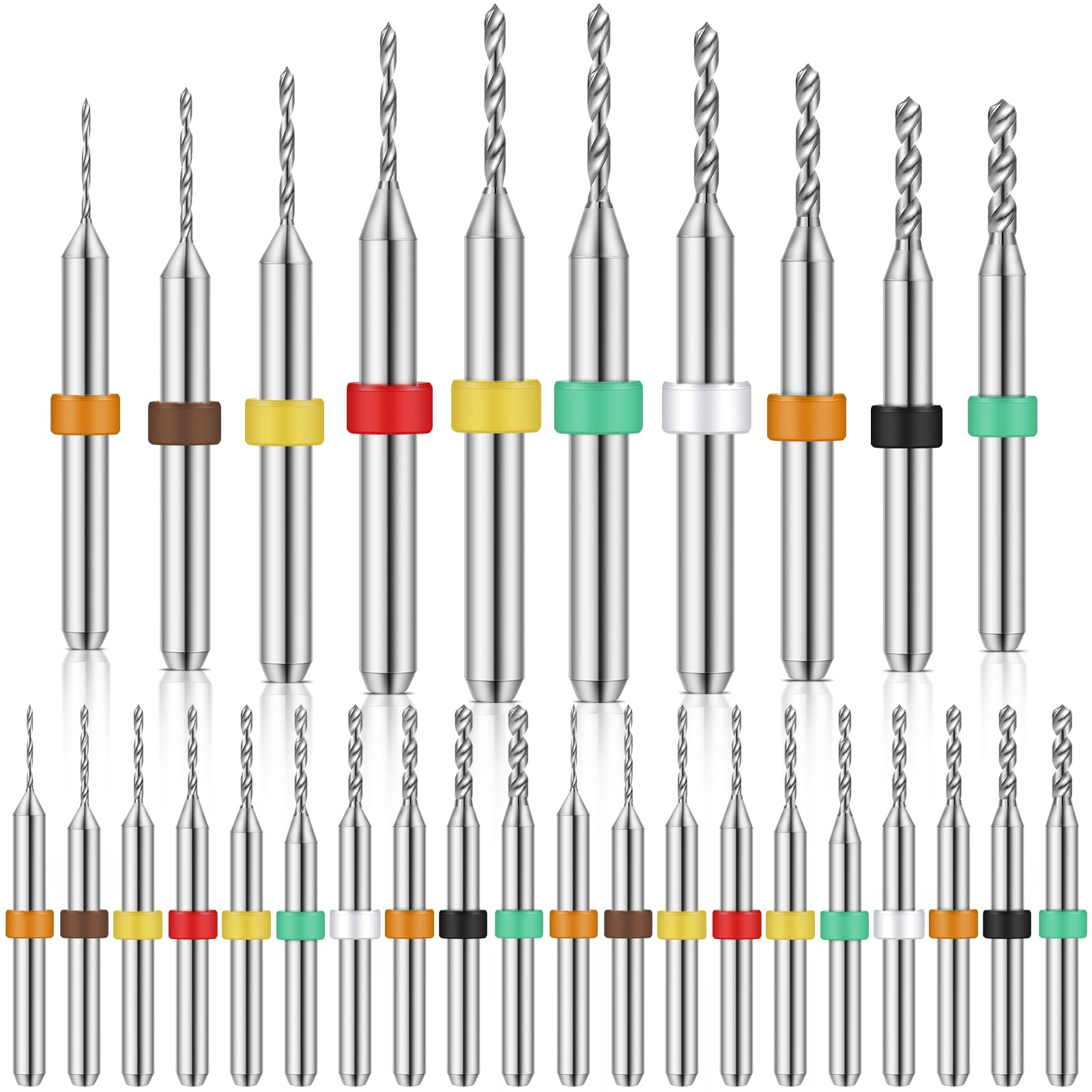 Photo 1 of Shank Tungsten Carbide Micro Drill Bits Set, Tungsten Steel PCB Print Circuit Board Flute CNC Router Bits for Rough Stone Print Circuit Board Jewelry Engraving (30 Pcs,1.1-2.0 mm)