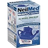 NeilMed NasaFlo Unbreakable Neti Pot with 50 Premixed Packets