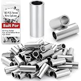 Blulu 100 Pack Barb Wire Crimpers Fence Wires Splice,1 Inch,Silver | Barb Wire Fence Connectors, Fence Repair and Install, Weather Resistant, Works with 12.5-gauge Barbed and 9-gauge Fencing