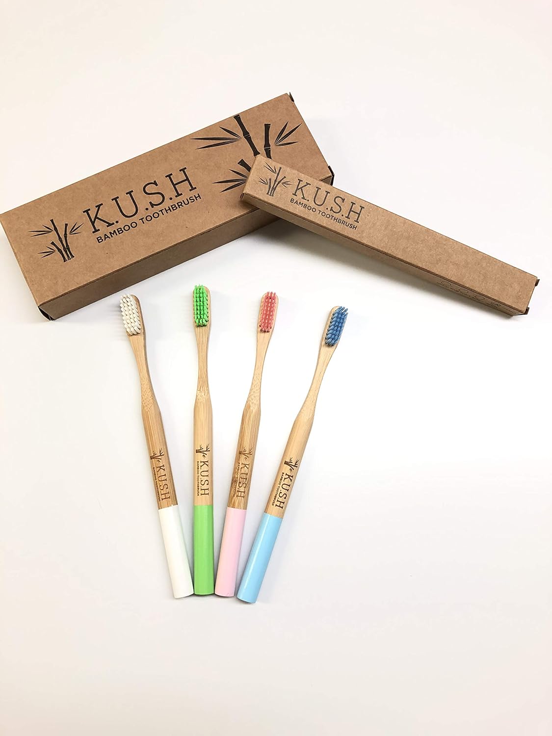 KUSH Bamboo Toothbrushes, Multicolor, Small - Image 5