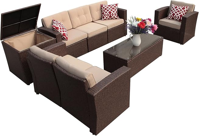 Amazon Com Super Patio Patio Furniture 8 Piece Outdoor Furniture
