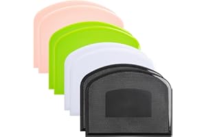 8 PCS Dough Scraper Set, BPA-Free Food Grade PE Plastic Bench Scraper & Flexible Bowl Scraper, Non-Slip Pastry Scraper for Br