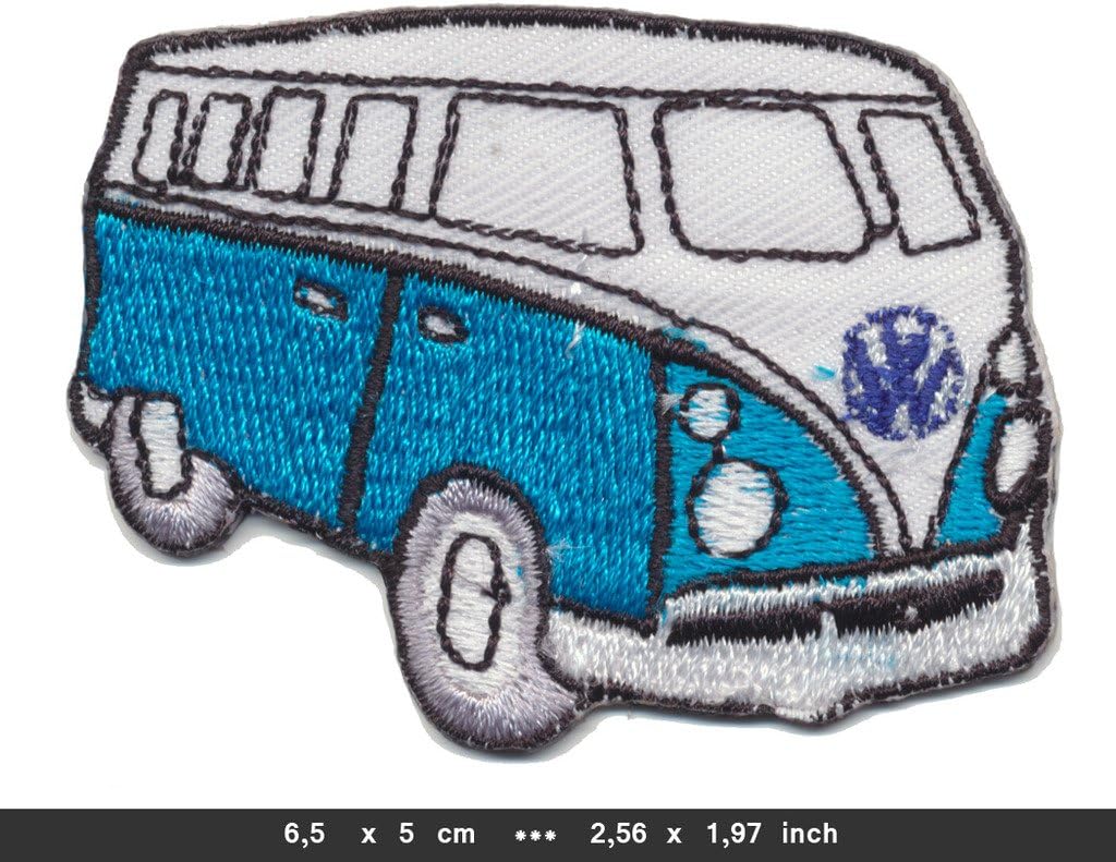 VW Camper Van Bus Iron Sew On Patches Volkswagen Germany turquoise by Patchmaniac