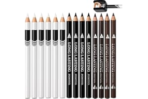 YIEYOSD 14 Pack Barber Pencil for Lineup,Barber Chalk Enhancement Pencil Kit,Beard Shaper Pen,Hairline Pencils for Men,for Design Hairline Razor Trace,with Built-in Sharpener.(Set02)