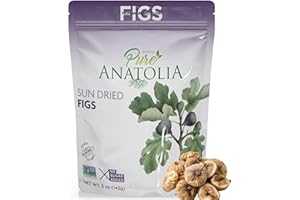 BOYRAZ PURE ANATOLIA 100% Turkish Sun Dried Figs by Pure Anatolia - Non GMO, No Sugar Added, Sulfur Free, Kosher - Healthy Whole Fruit Fiber Snacks - 5 oz Resealable Packs