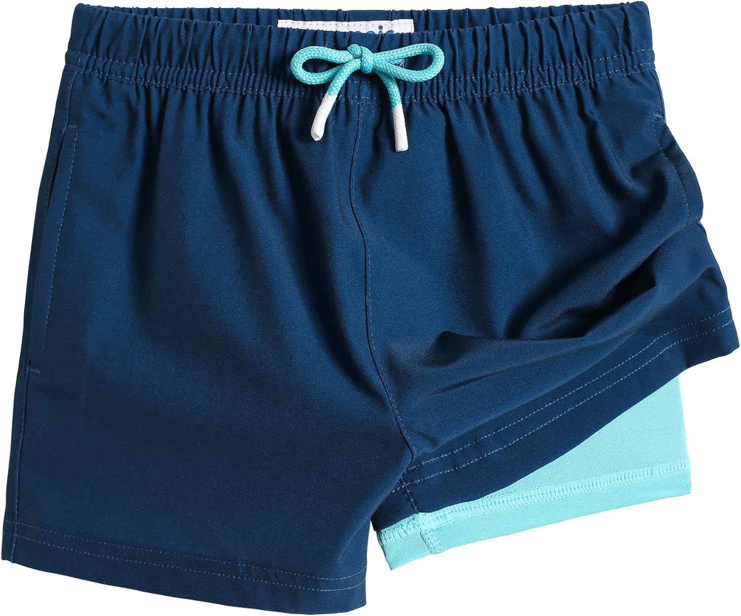 MaaMgic Boys Swim Trunks with Compression Liner Toddler Stretch Quick Dry Swim Shorts Quick Dry 2 in 1 Beach Shorts