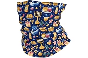 Novastar Neck Gaiters for Men Women - Holiday Dinner Print Bandanas Balaclava Half Face Mask Cover Neck Scarf