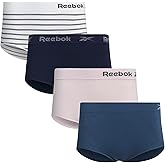 Reebok Womens Briefs Underwear - 4 Pack Performance Stretch High Cut Brief Panties - Soft Seamless Underwear for Women