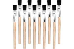 Ymapinc 10Pcs 3/5 Inch Small Paint Brushes for Crafts - Flat Paint Brushes Artist Brush Set for Detail Watercolor Wood Oils Painting