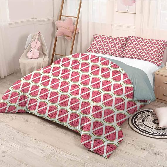 Watermelon Bedding Sets King, Microfiber Sheet Set 3 Piece Bed Sheets Watermelons