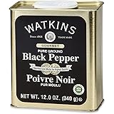 Watkins Gourmet Spice Tin, Pure Ground Black Pepper, 12 oz. Tin, 1 Count