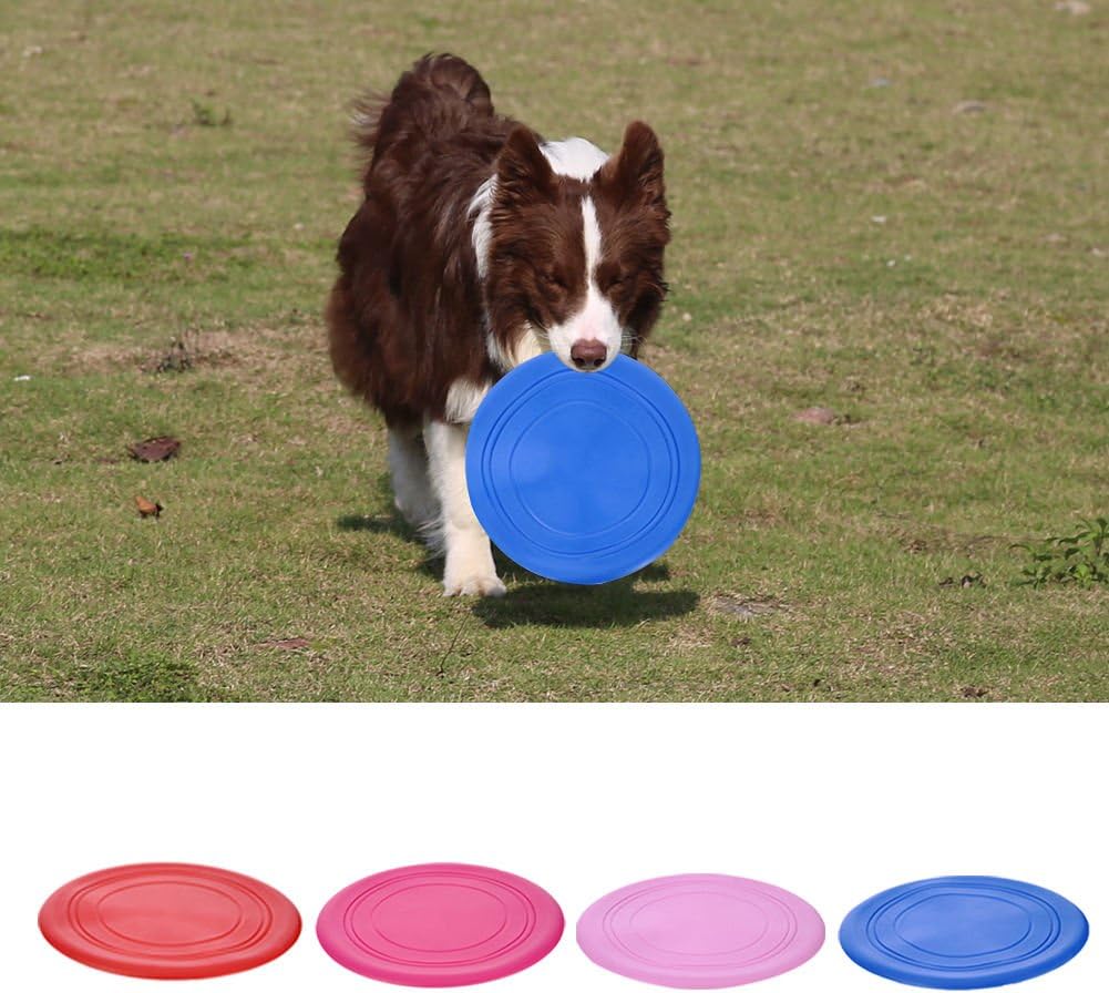 2 Pcs Dog Training Fetch Toy Flying Disc Tooth Resistant Develop Pet's Intelligence. You Can Interact With Your Pet, And Discipline Pet.