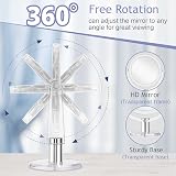 CLSEVXY 6.25 Inch Double-Sided Makeup Mirror 1X/15X 360° Swivel view 3