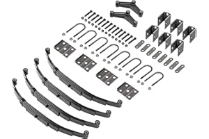 HECASA 25-1/4 Trailer Leaf Springs for 3500lbs Tandem Trailer Axle Suspension & U-Bolt & Hanger Kit & Equalizer & Shackle Strap Replacement for SW4B Steel Anti-Rust Oil