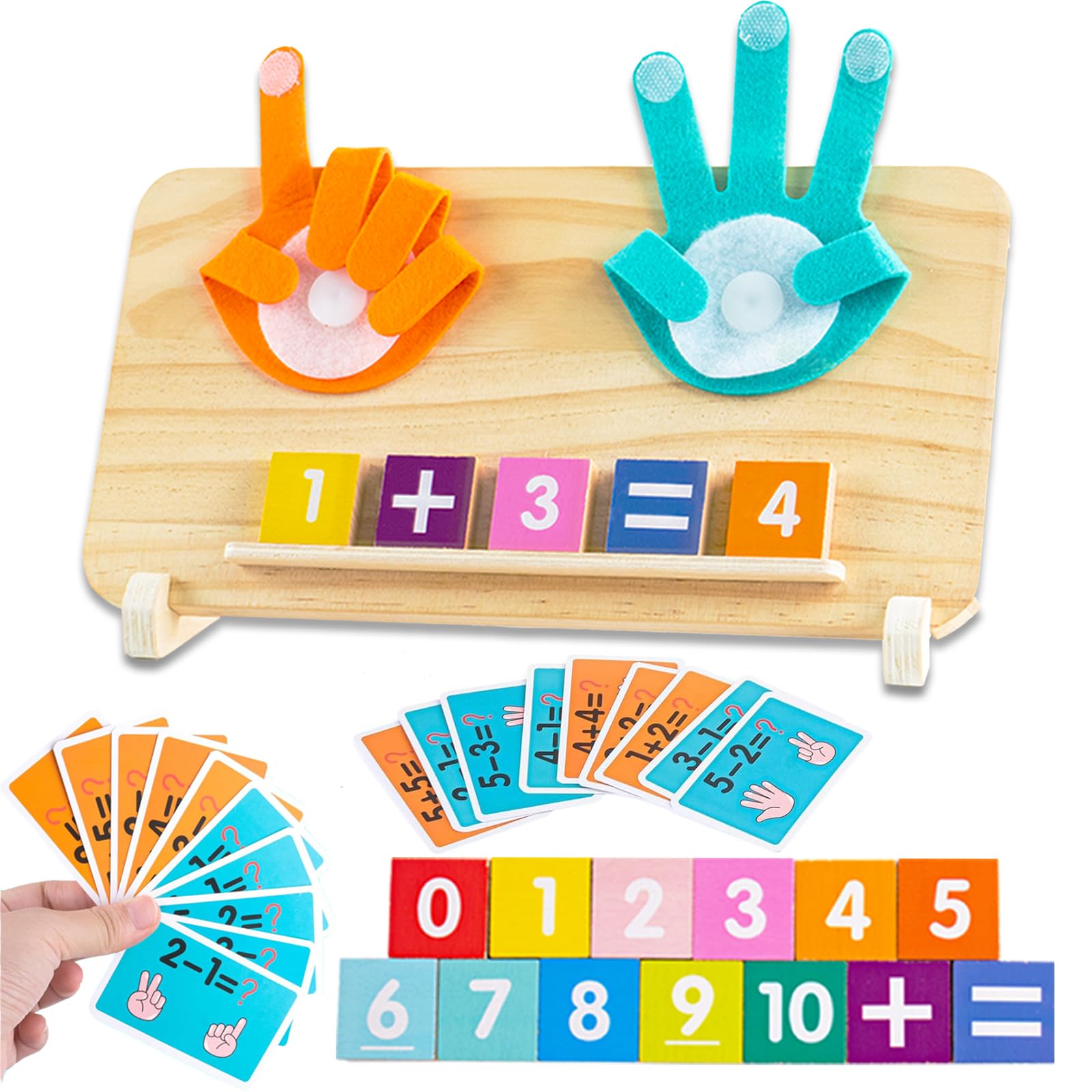 DQMOON Montessori Toys for 3 4 5 Year Olds, Educational Number Counting Blocks Maths Games Preschool Learning Toys for Boys Girls Age 4-7, Birthday Stocking Fillers for Kids