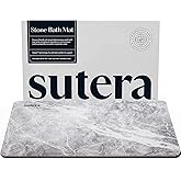 SUTERA - Stone Bath Mat, Diatomaceous Earth Shower Mat, Non-Slip Super Absorbent Quick Drying Bathroom Floor Mat, Natural, Easy to Clean (23.5 x 15 Granite)