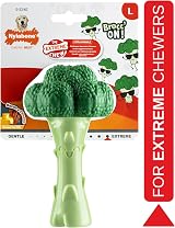 Nylabone Extreme Chewers Broccoli Chew Toy Large - Durable Dental Clean Bacon view 7