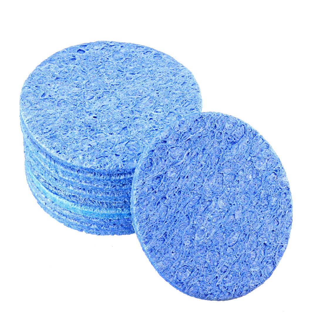 sourcing map Soldering Sponge 55x3mm for Iron Tips Cleaner Round Blue 10pcs