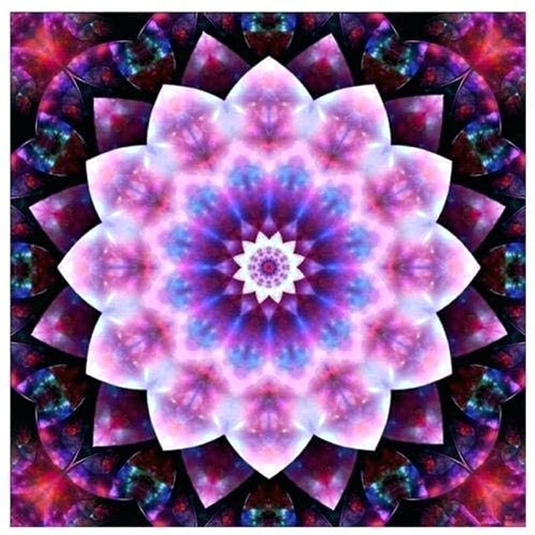 ABEUTY 5D Diamond Painting DIY Full Drill Rhinestones, Purple Mandala Flower, Paint with Diamonds Crystal Diamond Art Kits (Purple Mandala)
