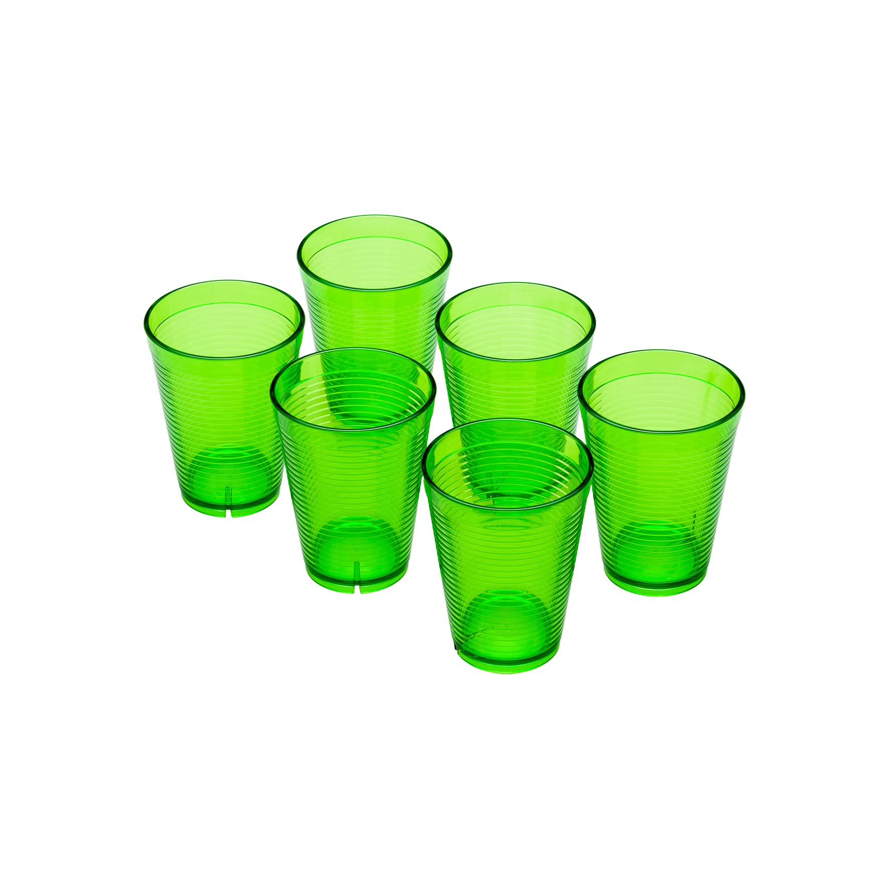Omada Design 6 Water Glasses 270 ml, Stackable, Shatterproof, Reusable, Plastic for Outdoor Use, Samba Line