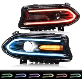 VLAND Headlights Assembly For Dodge Charger 2015-2023 (Fit For Factory Halogen Model Only)