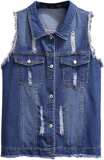 destroyed denim vest