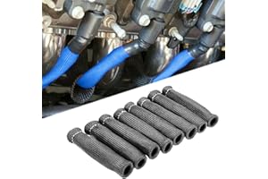 neynavy Pack-8 Spark Plug Protect Boot, 1200°F Spark Plug Heat Cover, Leak-proof High Temperature Resistant Insulator Sleeve for Most Cars SUVs and Trucks (Black)