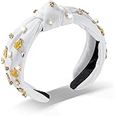 Mixcbe Fruit Banana Headbands for Women Sparkly Rhinestone Jeweled Knotted White Headbands Summer Beach Hair Accessories Outfits Vacation Gifts(Banana)