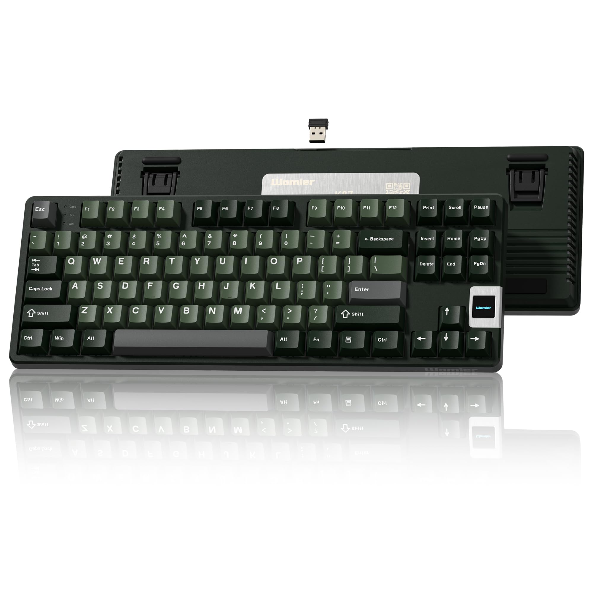 Rainy75 QK87 75% Keyboard with Multimedia Screen, QMK/VIA Wireless Gaming Keyboard, Creamy Mechanical Key Board,3-Mode RGB Custom Gasket Hot Swappable for Windows&Mac, POM Linear Switch-Gray Green