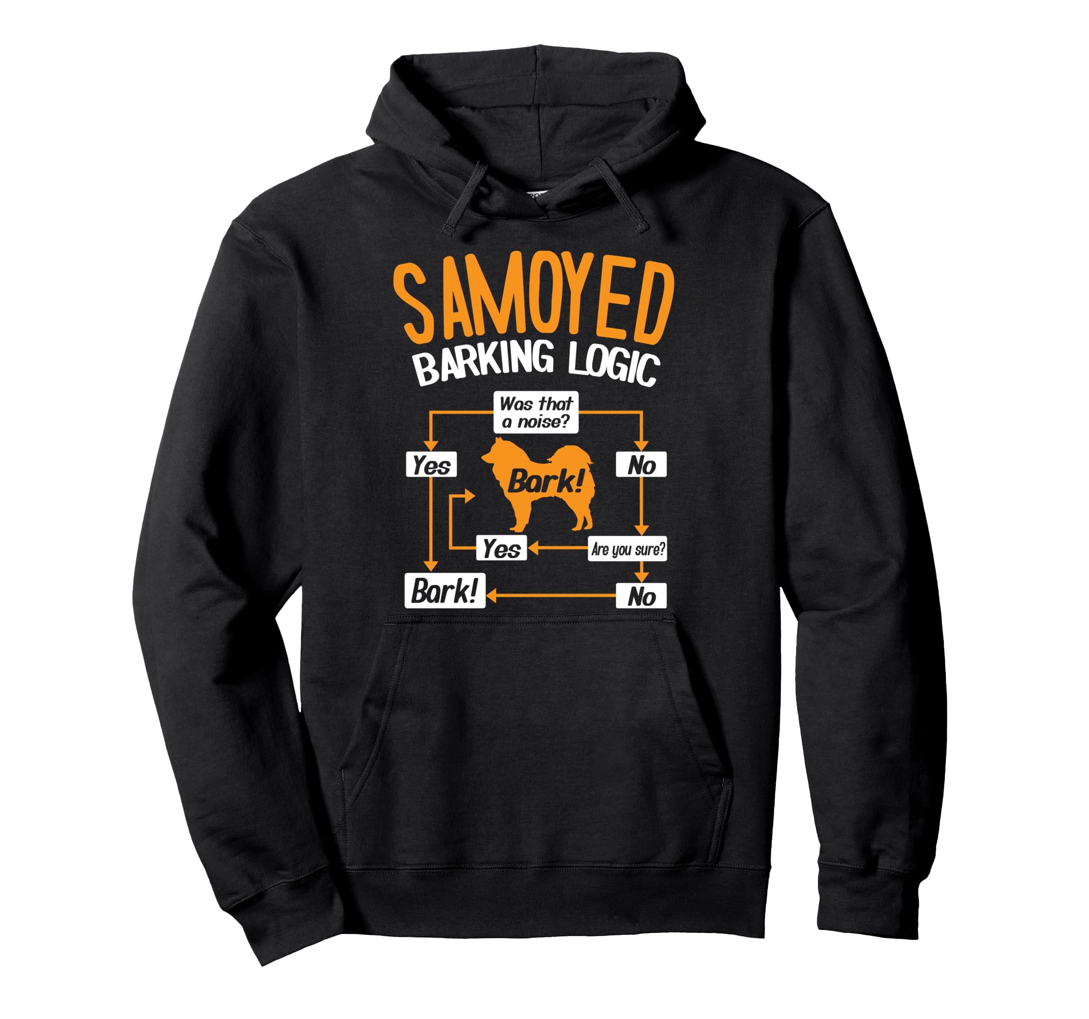 Samoyed Barking Logic Funny Dog Lover Pullover Hoodie