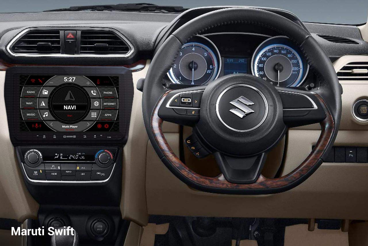 new swift dzire touch screen music system price