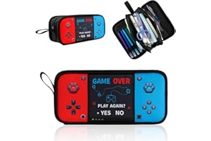 Easozoom Large Game Controller Pencil Case for Teen Boy Kid Capacity Pen Box Pouch Organizer Holder Bag with 3 Compartments & Zipper School College Office Supplies(1PCS Pencil Case)