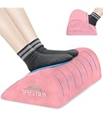 Under Desk Footrest 6 Height Adjustable Ergonomic Foot Stool With Massage Texture And Roller For Office (Pink