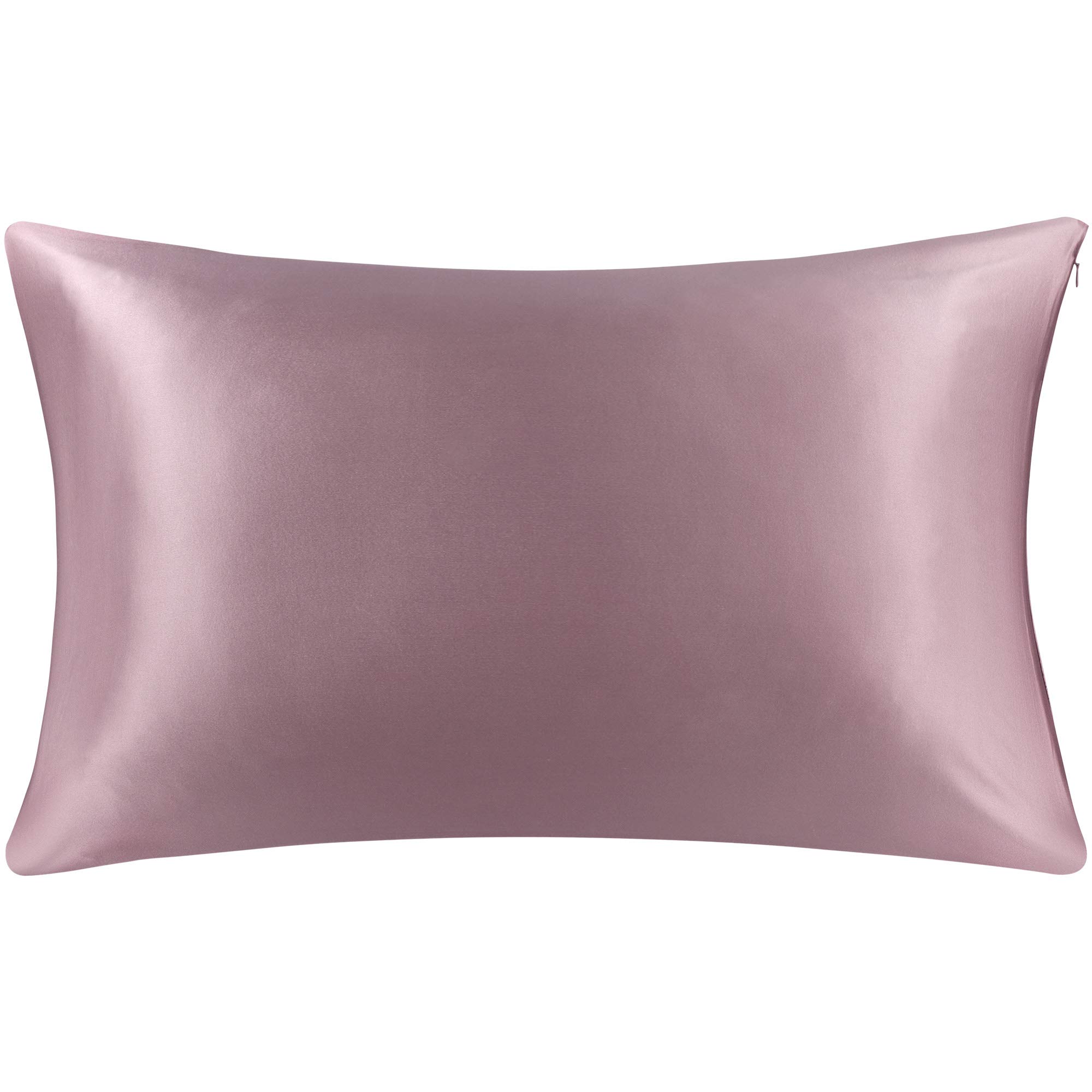 PiccoCasa 100% Silk Pillowcase 22 Momme Silk Pillow for Hair and Skin, Soft Breathable Both Sides Pure Silk Pillow Case, Queen 20x30 Inch Mauve 50 x 75cm