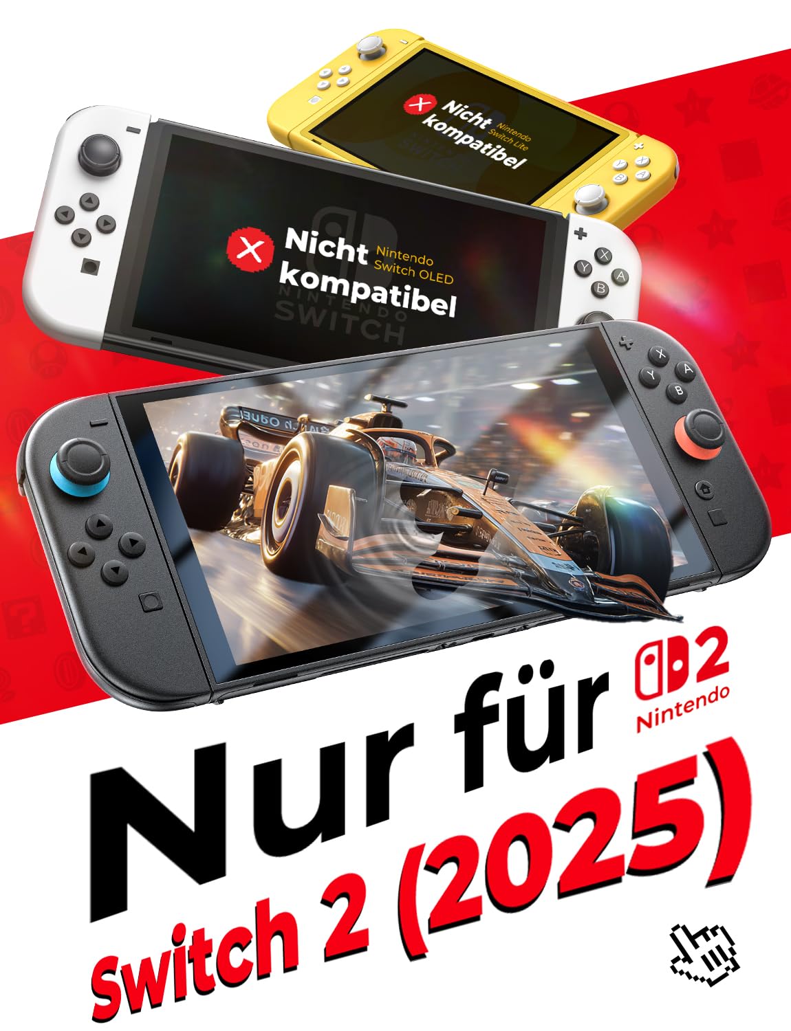 MAGIC JOHN 2 Stück für Nintendo Switch 2 Model 2025 Schutzfolie, Auto-Dust-Eliminierung, 9H Härte Folie, HD Klar, Bläschenfrei, Einfache Installation 2