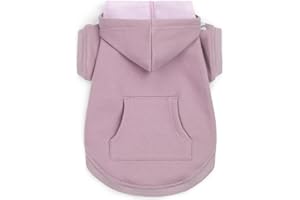 Koneseve Dog Hoodie & Cat Sweater, Warm Fleece Hooded Sweatshirt with Pocket for Small to Large Pets, Cozy Winter Outfit, Purple, L