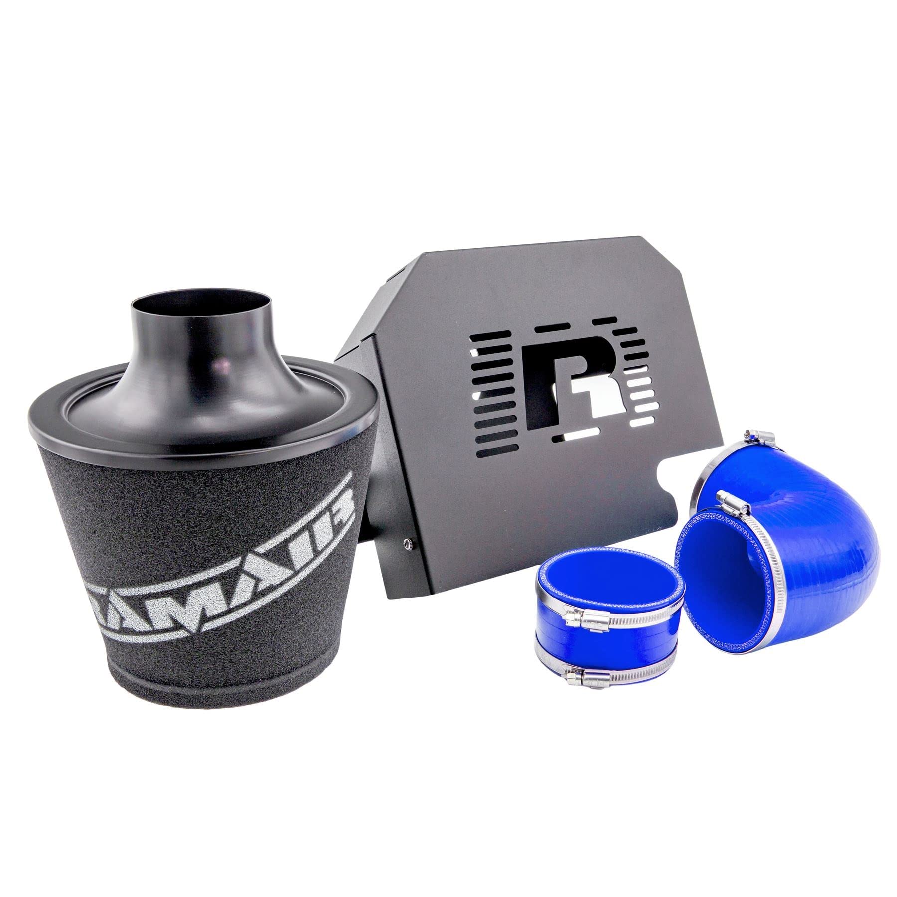 Ramair Filters SR-225-BL-ECU Performance Induction Kit with Ecu Relocation Bracket and Silicone Hoses, Blue