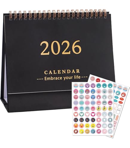 Mini Calendrier Bureau Juillet 2025 à Décembre 2026 - Format Pliable 15x7,6 Cm, Idéal Organisation Compacte