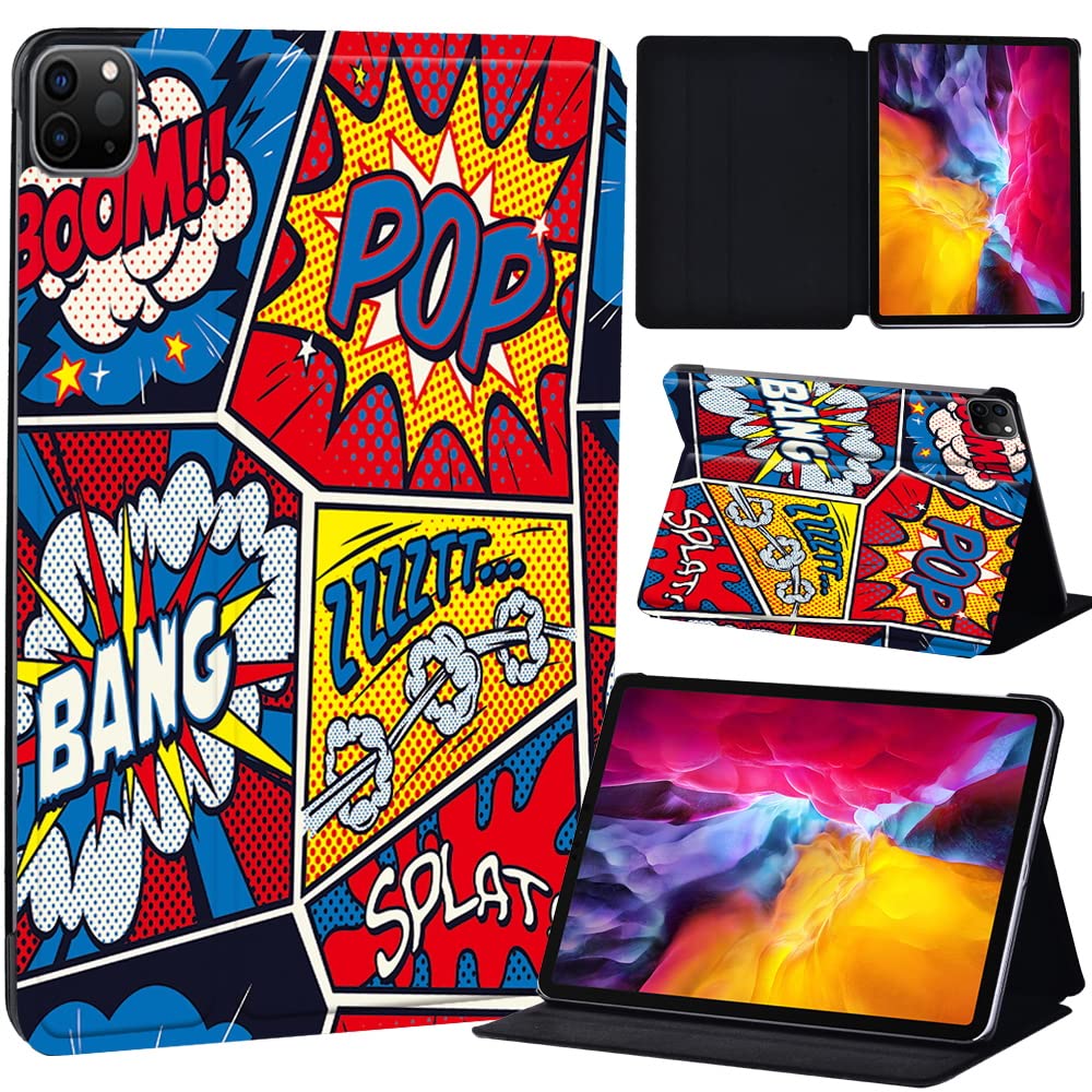 PU Leather + hard shell Ultra slim lightweight Folio Flip Tablet Stand Smart Cover Case Fit iPad Air 4 10.9" (2020) / iPad Pro 11" (2018 2020 2021) (graffiti011)