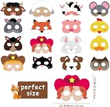 Blulu 16 Piece Farm Forest Animal Masks Costume Dress-Up Party Supplies view 2